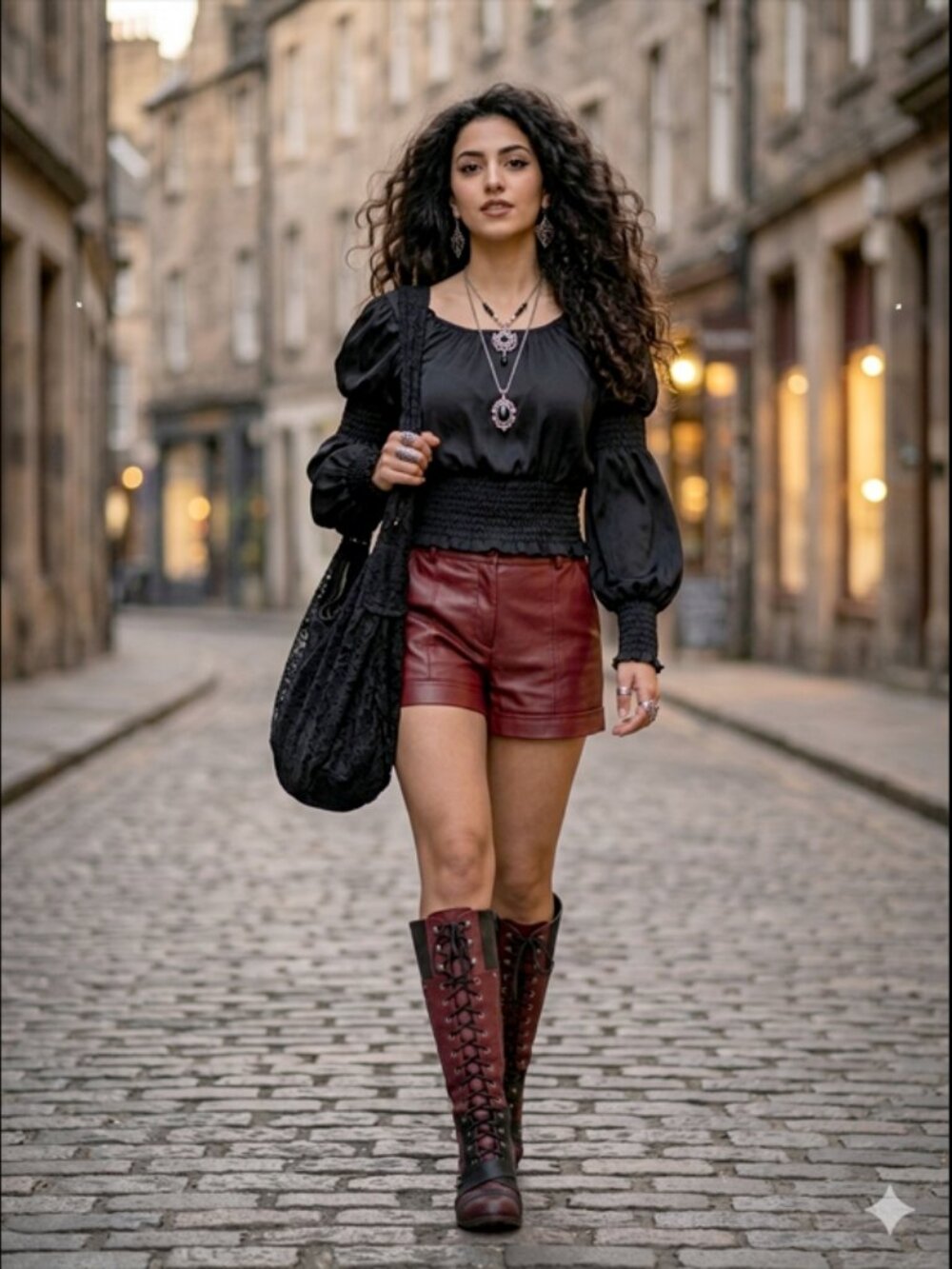 DKODE red/black lace up leather boots goth punk - Picture 2 of 10